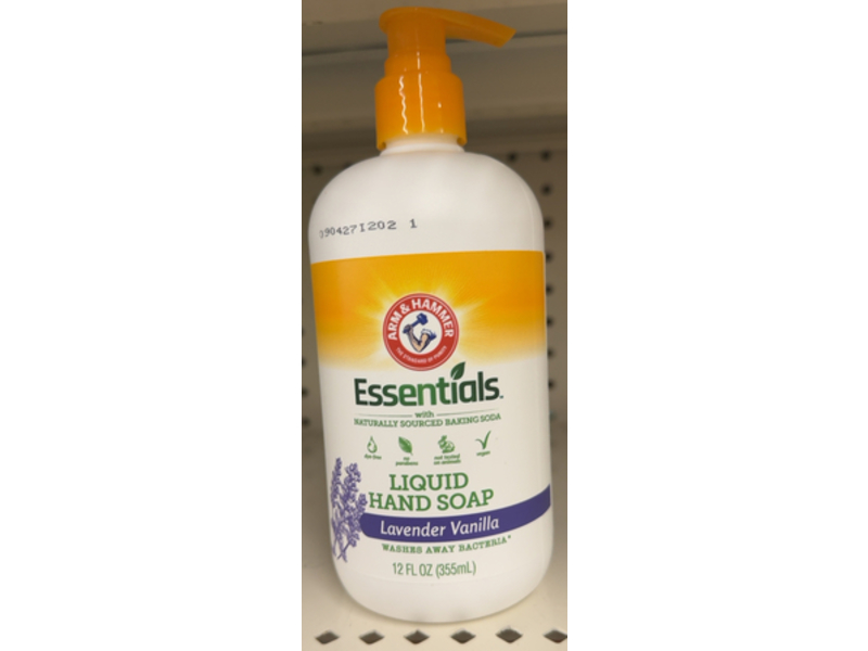 Arm & Hammer Essentials Liquid Hand Soap, Lavender Vanilla, 12 fl oz/355 mL
