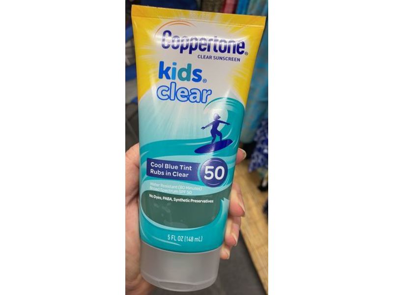 Coppertone Kids Clear Cool Blue Tint Sunscreen Lotion, SPF 50, 5 fl oz / 148 mL