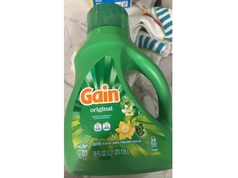 Gain Liquid Laundry Detergent, Original, 29 Loads, 39 fl oz/1.15 L