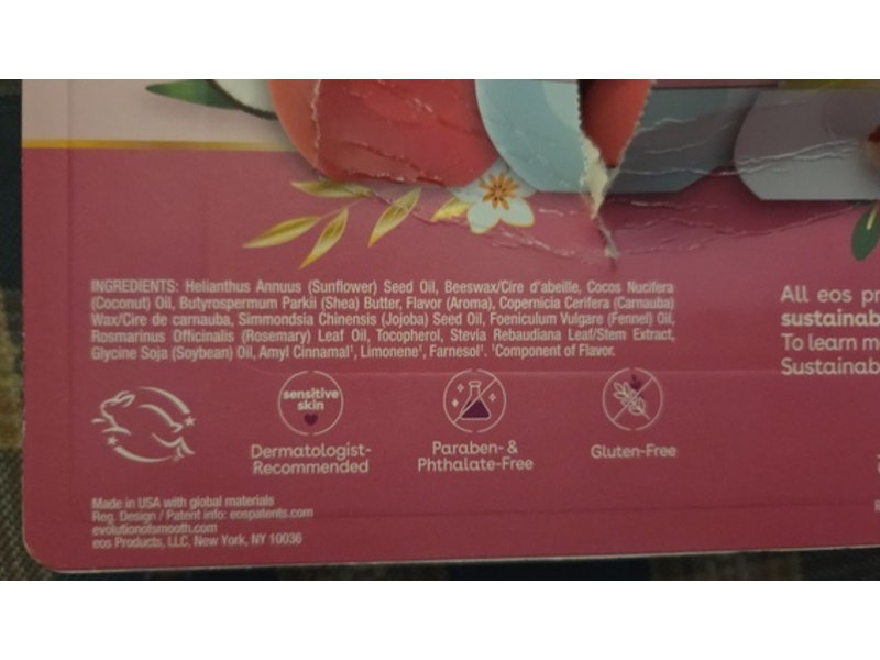 EOS Smooth Lip Balm, Coconut Milk, Watermelon Frose, Mango Melonade, 0.25 fl oz/7 g, Pack Of 6