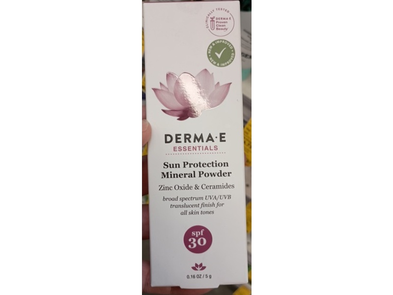 Derma E Essentials Sun Protection Mineral Powder, SPF 30, Zinc Oxide & Ceramides, 0.16 oz/5 g