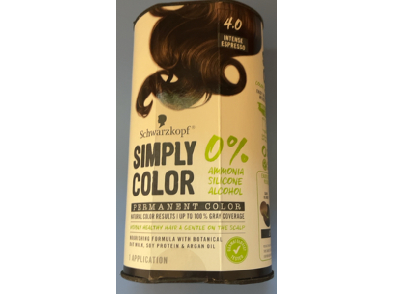 Schwarzkopf Simply Permanent Color, 4.0 Intense Espresso, 1 Application