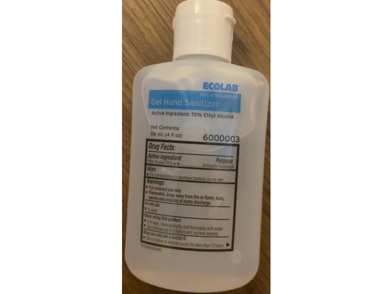 Ecolab Gel Hand Sanitizer, 4 fl oz