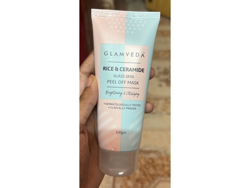 Glamveda Glass Skin Peel Off Mask, Rice & Ceramide, 100 g