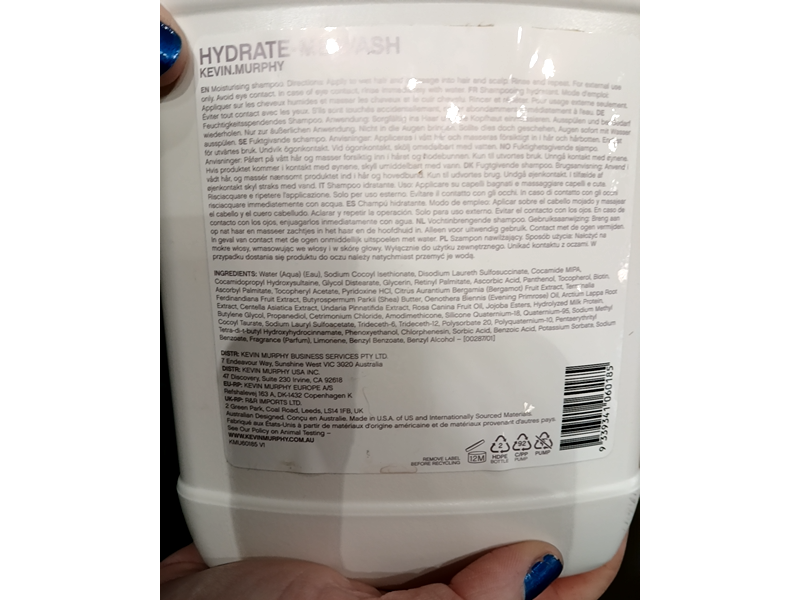 Kevin Murphy Hydrate-Me. Wash Moisture Shampoo, Kakadu Plum, 64 fl oz/1.9 L