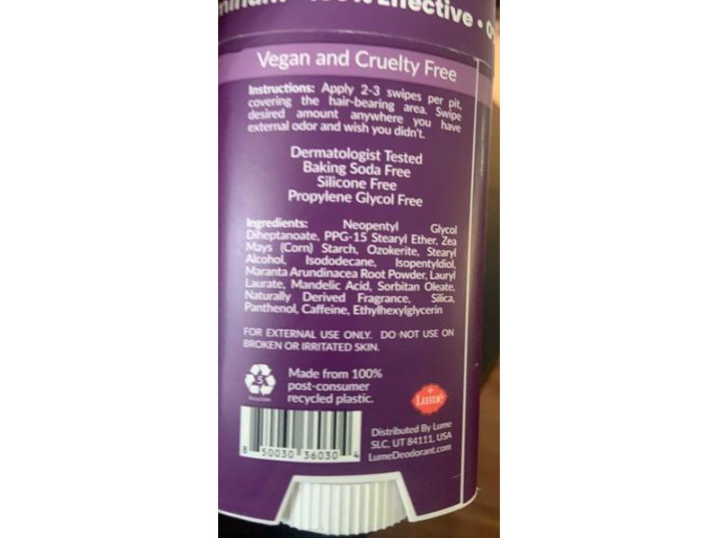 Lume Solid Stick Deodorant, Lavender Sage, 2.6 oz/75 g