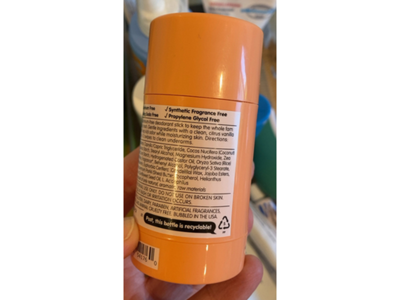 Tubby Todd Bath Co. Deodorant Stick, Citrus Vanilla, 1.8 oz/51 g