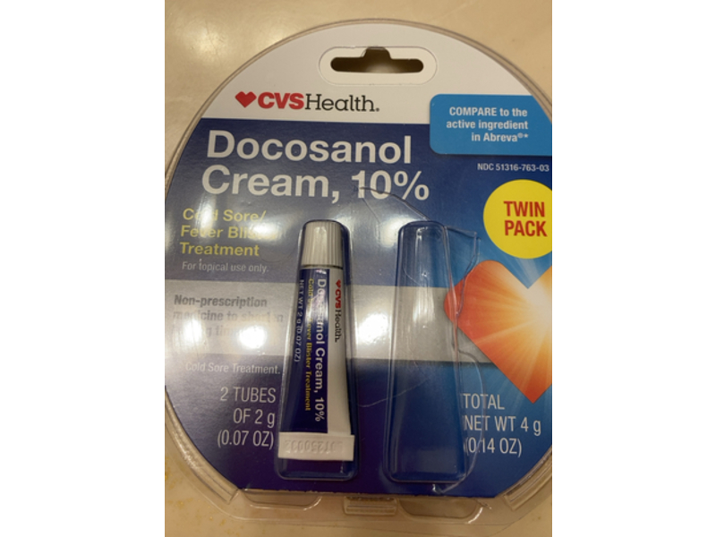 CVS Health Docosanol 10% Cream, 0.14 oz/4 g, Pack OF 2