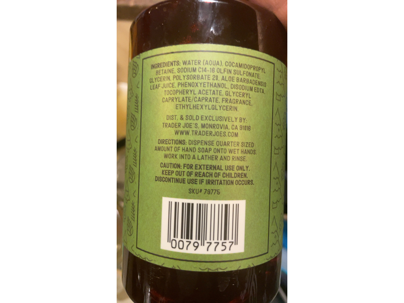 Trader Joe's Hand Soap, Cedar Balsam, 16 fl oz/473 mL