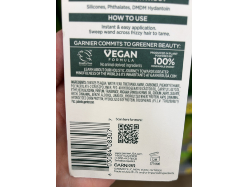 Garnier Fructis Sleek & Shine Frizz Tamer, Clear, 0.27 fl oz / 8 mL