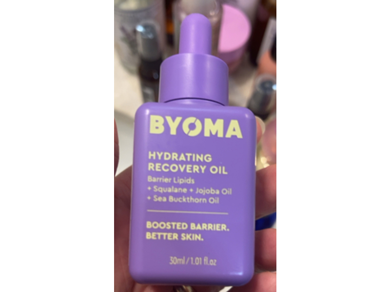 Byoma Hydrating Recovery Oil, Barrier Lipids + Squalane + Jojoba Oil & Sea Buckthorn Oil, 1.01 fl oz/30 mL
