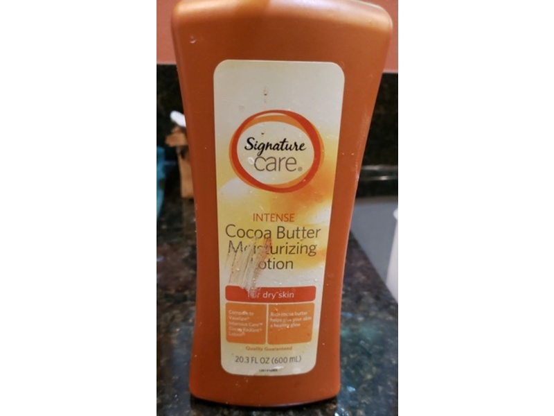 Signature Care Intense Cocoa Butter Moisturizing Lotion, Dry Skin, 20.3 fl oz/600 mL