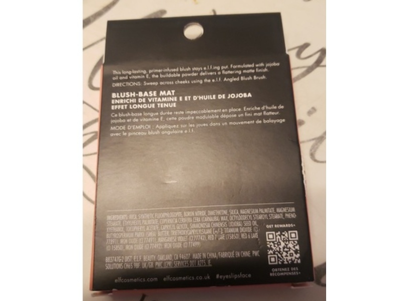 e.l.f. Primer-Infused Matte Blush, Vitamin E + Jojoba Oil, Always Fresh, 0.35 fl oz/10 g