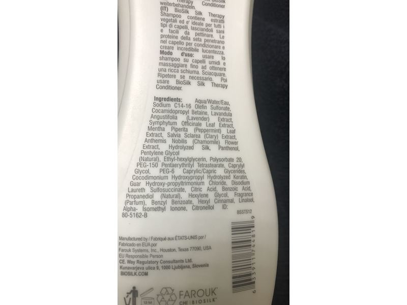 Biosilk Silk Therapy Shampoo, 12 fl oz/355 mL