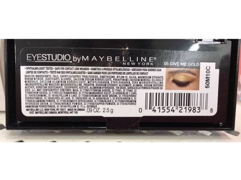 Maybelline New York Eye Studio Color Plush Silk Eyeshadow, Give Me Gold 05, 0.09 oz/2.5 g