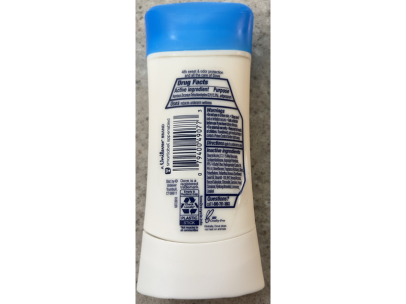 Dove Teens Antiperspirant Deodorant Stick, Blue Raspberry, 2.6 oz/74 g