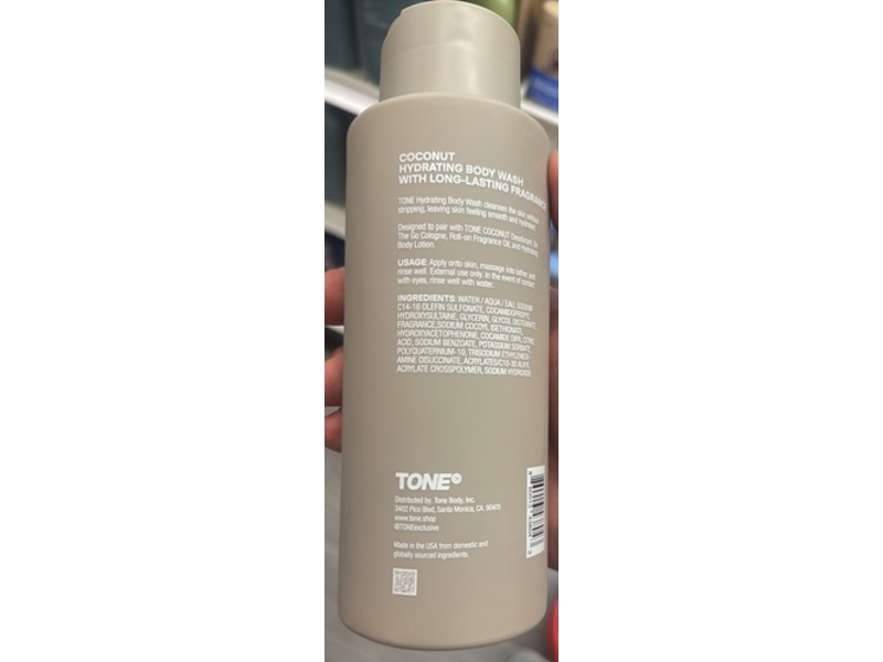 Tone Coconut Hydrating Body Wash, Coco Vanilla, 16.9 fl oz/500 mL, Pack Of 2