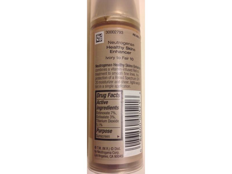 Neutrogena Healthy Skin Enhancer, Ivory To Fair 10, SPF 20, 1 fl oz/30 mL