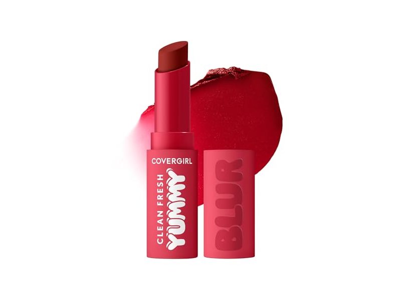 CoverGirl Clean Fresh Yummy Lipstick, 200 Blur The Pom, 0.09 oz/2.8 g