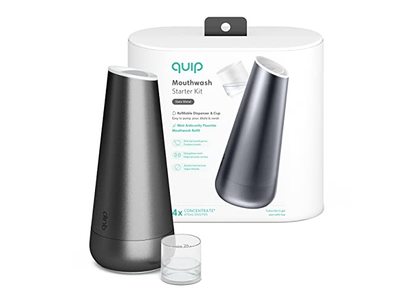 Quip Mouthwash Starter Kit, State Metal, 3.97 fl oz/117.5 mL