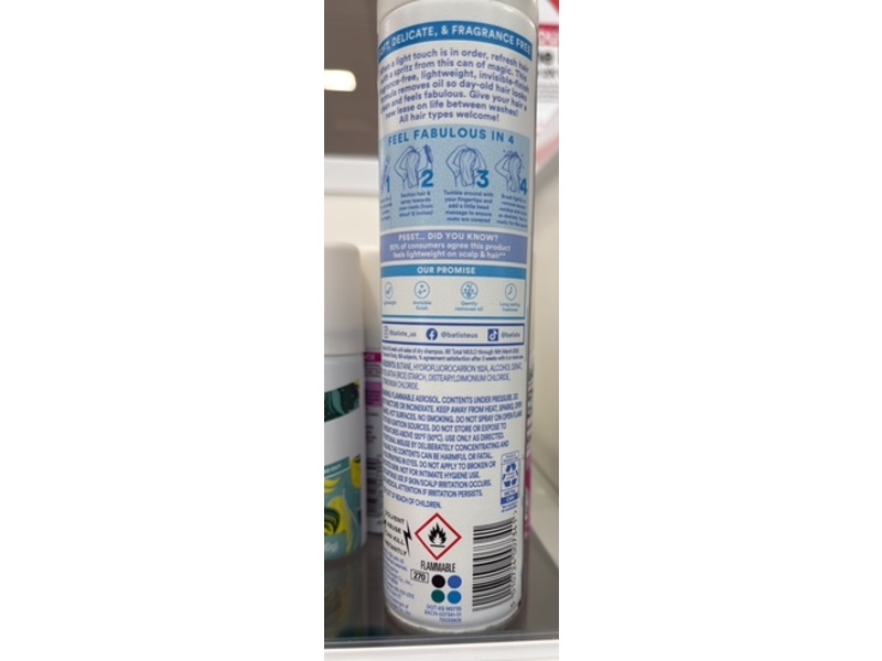 Batiste Light Dry Shampoo, Fragrance Free, 3.81 fl oz/108 g