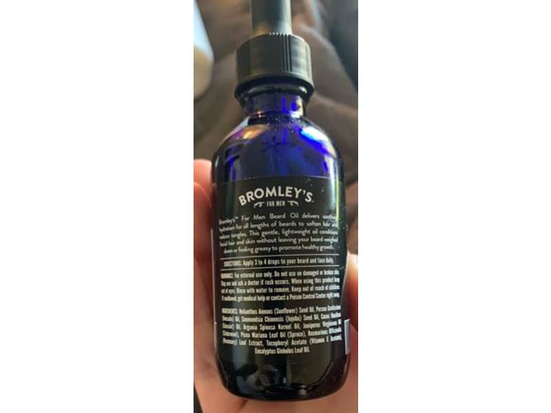 Bromley's For Men Soothing Hydration Beard Oil, Fragrance Free, 1.9 fl oz/56 mL