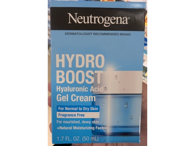 Neutrogena Hydro Boost Hyaluronic Acid Gel Cream, Fragrance Free, 1.7 fl oz/50 mL