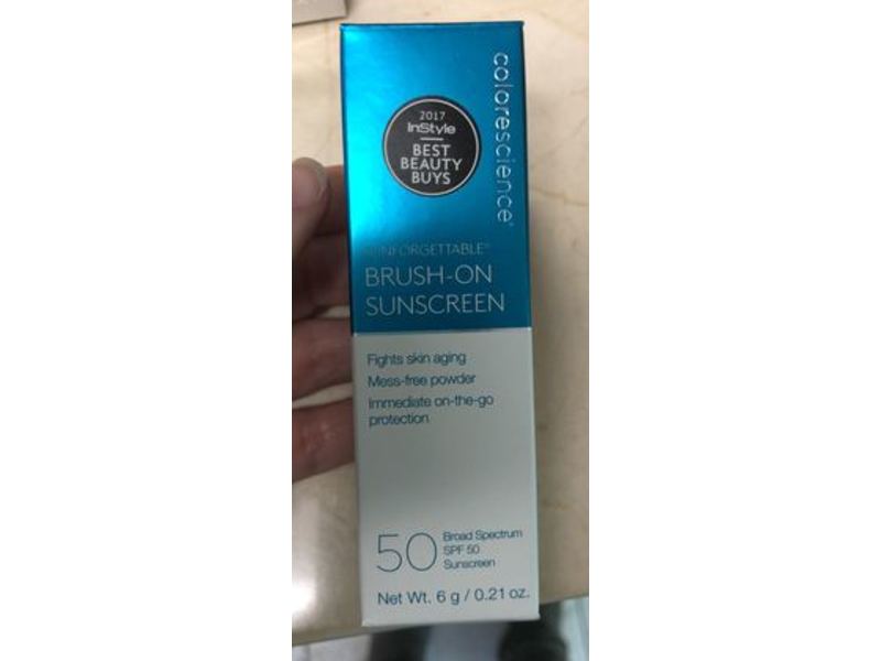 Colorescience Sunforgettable Brush-On Sunscreen, SPF 50, Fair, 0.21 oz/6 g