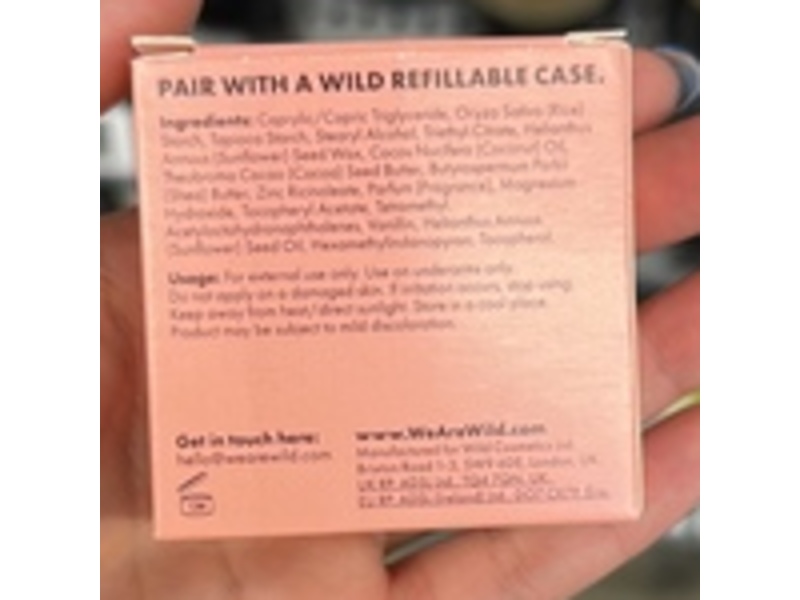 Wild Deodorant Refill, Coconut & Almond Cream, 1.4 oz/40 g