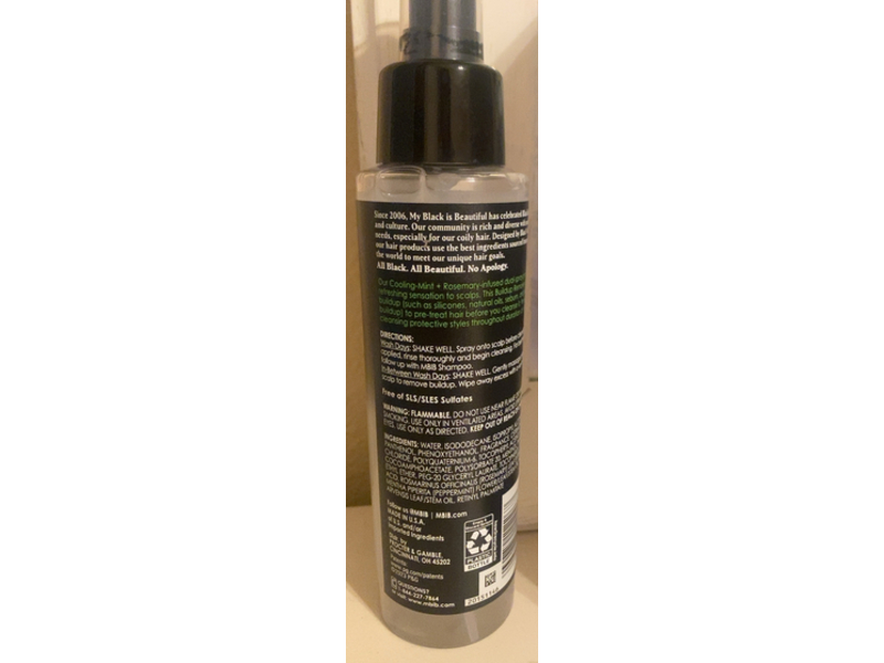 MY Black Is Beautiful Buildup Remover, Cooling Mint & Rosemary, 5.8 fl oz/173 mL