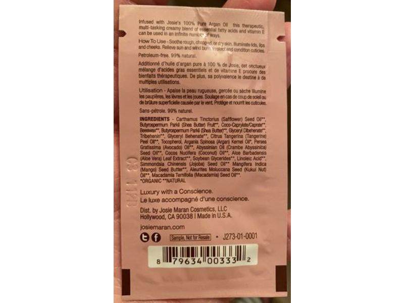 Josie Maran Argan Infinity Intensive Creamy Oil, 0.03 fl oz/1 mL