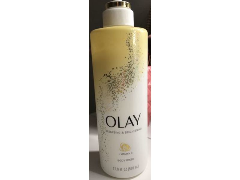 Olay Cleansing & Brightening Body Wash, Vitamin B3 + Vitamin C, 17.9 fl oz/530 mL, Pack Of 4