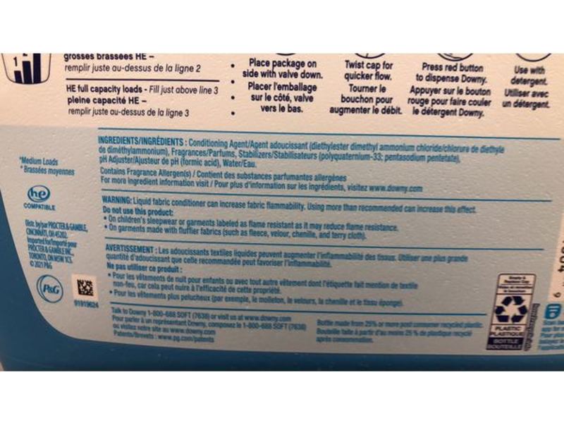 Downy Liquid Fabric Softener, Cool Cotton, 190 Loads, 164 fl oz