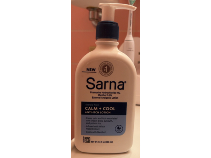 Sarna Calm + Cool Anti - Itch Lotion, Witch Hazel Extract, 7.5 fl oz/222 mL