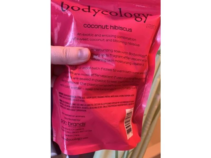 Bodycology Coconut Hibiscus Bath Fizzies, Vitamin E, 2.1 oz/60 g, 8 Count
