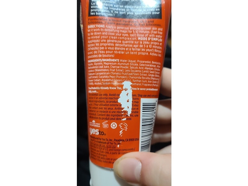 Yes To Tomatoes Detoxifying Charcoal Mud Mask, 2 fl oz/59 mL