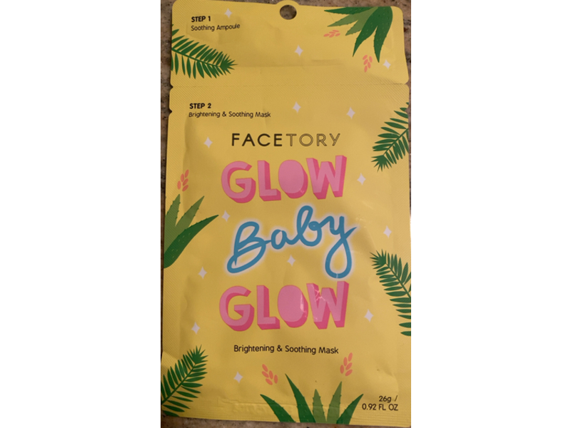Facetory Glow Baby Glow Brightening & Soothing Mask, 0.92 fl oz/26 g, Pack Of 5