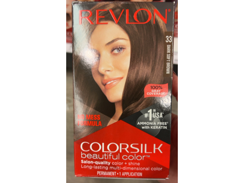 Revlon Colorsilk Beautiful Color Multi-Dimensional Permanent Color, 33 Dark Soft Brown, 1 Application
