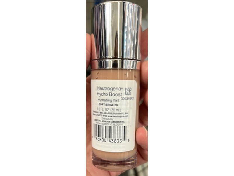 Neutrogena Hydro Boost Hydrating Tint, Soft Beige 50, 1.0 fl oz/30 mL