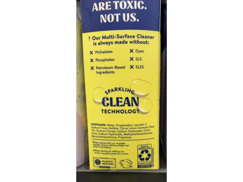 Clean Cult Multi Surface Concentrate, Lemon Verbena, 32 fl oz/946 mL, Pack Of 3