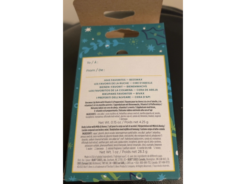 Burt's Bees Hive Favorites Beeswax Lip Balm & Travel Size Body Lotion