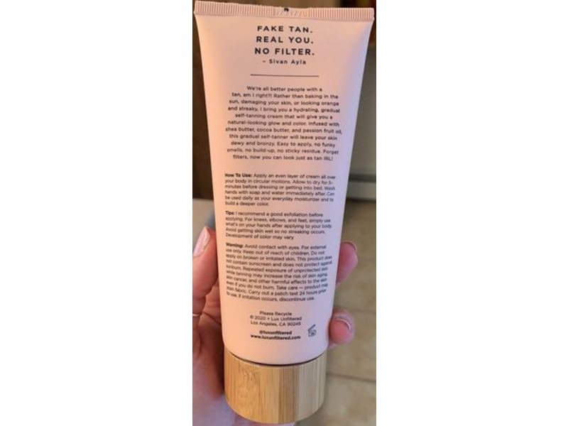 +Lux Unfiltered No 32 Gradual Self-Tanning Cream, Rosewood, 6.8 fl oz/200 mL