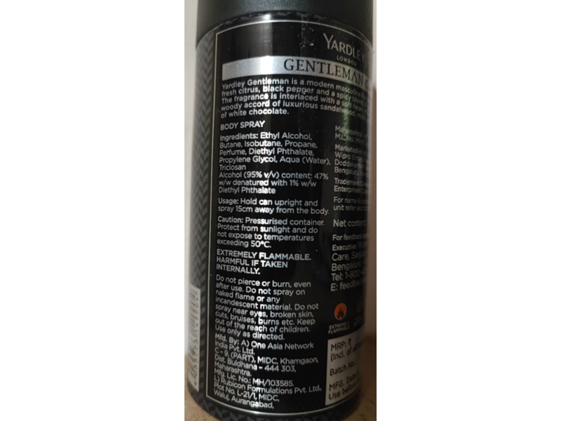 Yardley London Gentleman Classic Body Spray For Men, 150 mL