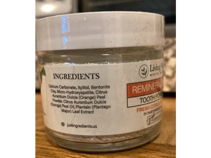 Just Ingredients Living Well Remineralizing Tooth Powder, Fresh Citrus Flavour, 1.8 oz/50 g