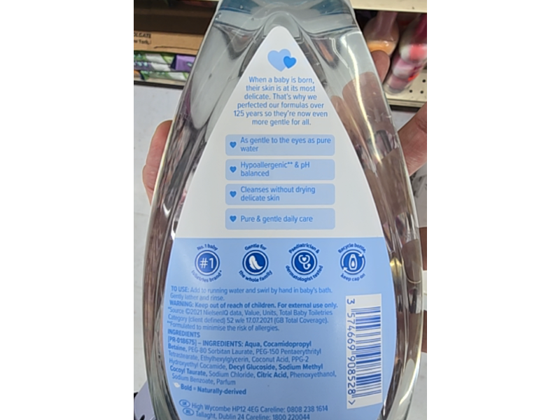 Johnson's Baby Bath, 16.9 fl oz/500 mL