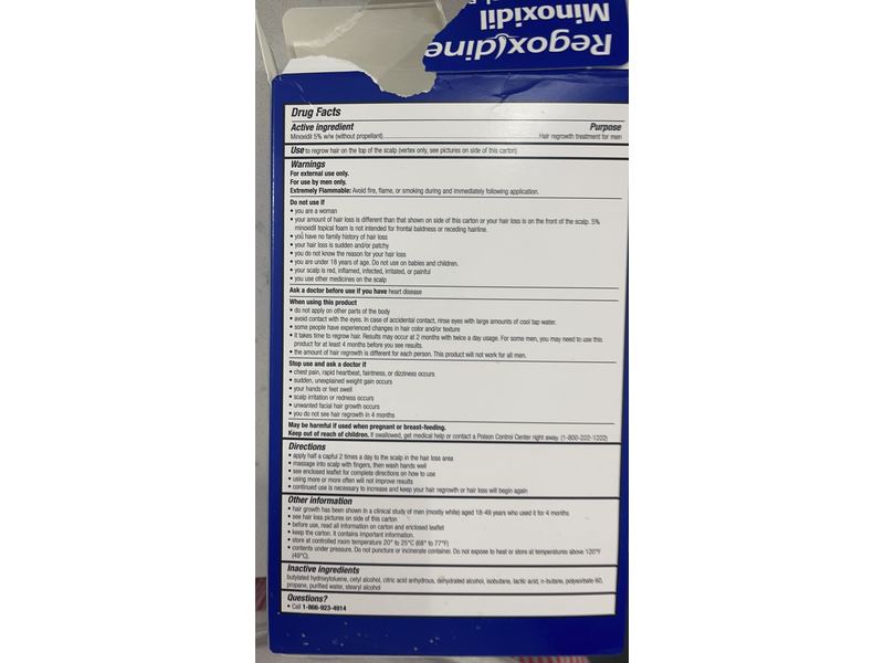 Regoxidine Men's 5% Minoxidil Foam (3 Month Supply) Topical Aerosol Treatment