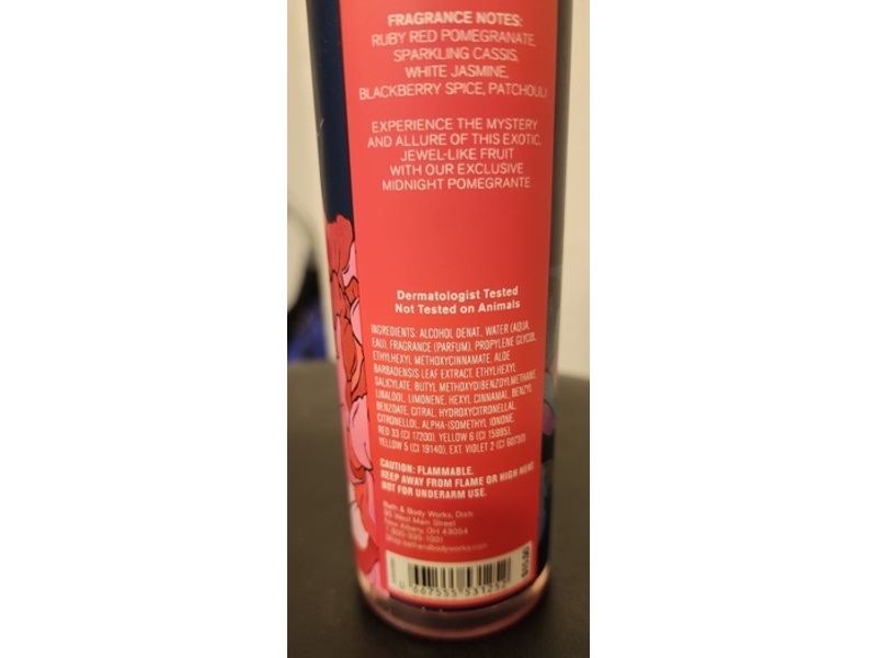 Bath & Body Works Fine Fragrance Mist, Midnight Pomegranate, 8 fl oz/236 mL