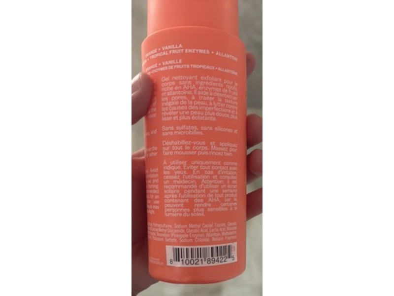 Kosas Kosasport Good Body Skin Exfoliating Body Wash, Juicy Clean, AHA + Enzyme, 9 fl oz/275 mL