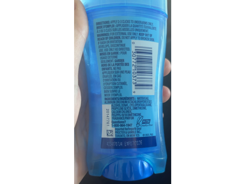 Secret Outlast Antiperspirant/Deodorant Clear Gel, Shower Fresh, 73 g