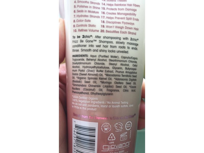 Giovanni 2chic Frizz Be Gone Conditioner, Shea Butter & Sweet Almond Oil , 8.5 fl oz / 250 mL